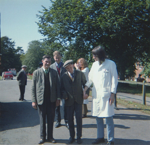 Ray Rowden with a group of patients