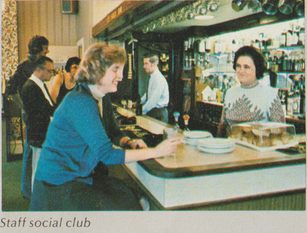 1976: The staff social club, featuring Ray Rowden and Jack Juniper